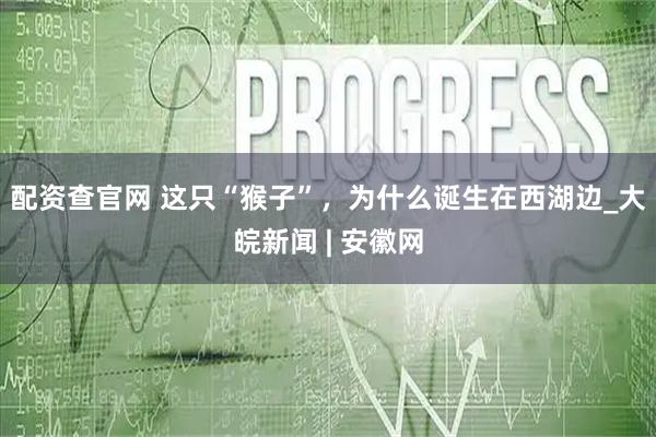 配资查官网 这只“猴子”，为什么诞生在西湖边_大皖新闻 | 安徽网